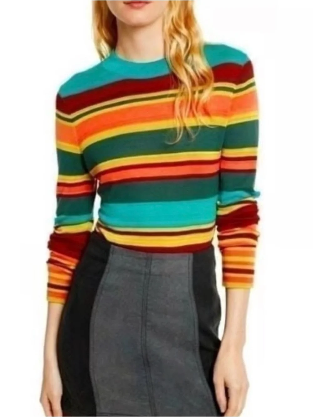 Free People Off Your Stripes Long Sleeve, lightweight Crewneck Top - Picture 3 of 12